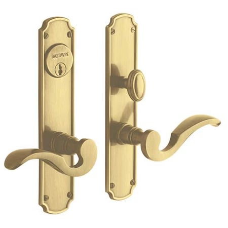 Baldwin Double Cylinder Handlesets Satin Brass with Brown 6942.060.DBLC